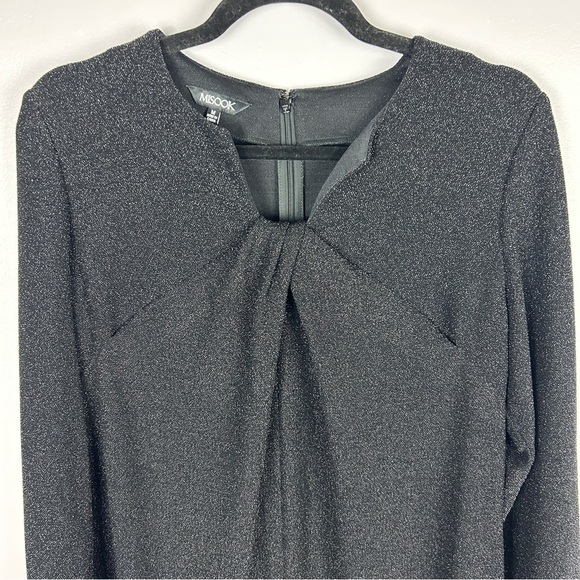 Misook Classic Sparkle Twist-Detail Long-Sleeve Tunic Top Medium Black - Picture 4 of 14